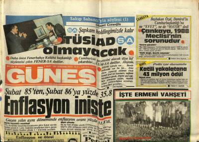 Güneş Gazetesi 5 Mart 1986 - Fatih Köprüsünün Maketi Hazır GZ62102 - 2