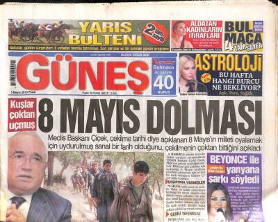 Güneş Gazetesi 5 Mayıs 2013 - Sibel Can,Londrada Beyonce İle Yanyana Şarkı Söyledi GZ106387 - 1