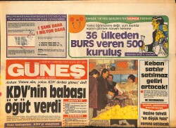 Güneş Gazetesi 5 Ocak 1985 - Keban Satılır Satılmaz Geliri Artacak GZ157804 - Gökçekoleksiyon
