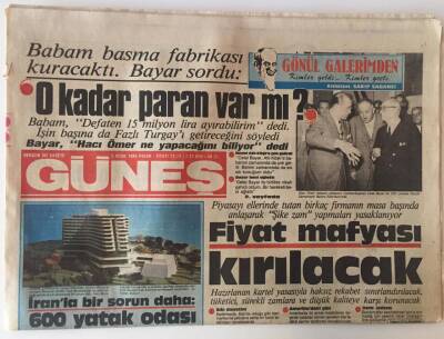 Güneş Gazetesi 5 Ocak 1986 - Fiyat Mafyası Kırılacak , İran Savaş Sürmesinden Yana GZ13757 - 2