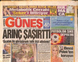 Güneş Gazetesi 5 Şubat 2013 - Can Tanrıyar, Petek Dimçöz ve Annesinden Aldığı Tehditlerden Dolayı Şikayetçi Oldu - Didem Tuncay Tek Gözünü Kaybetti GZ158427 - Gökçekoleksiyon