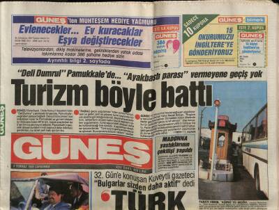 Güneş Gazetesi 5 Temmuz 1989 - Plaff , Nazan Şorayı Öperek Kutluyor GZ80763 - 1