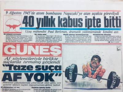 Güneş Gazetesi 6 Ağustos 1985 - Af Söylentileriyle Birlikte Suçlarda Tırmanış Gözlendi GZ41314 - 1