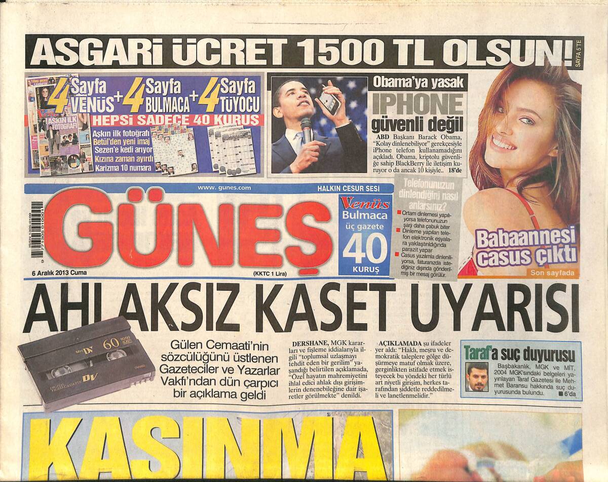 Güneş Gazetesi 6 Aralık 2013 - Başbakan Erdoğan İstanbul İçin Bir Kez Daha Kadir Topbaş Dedi - Balbay'ın Evinde Umutlu Bekleyiş GZ159040 - 1