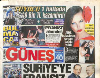 Güneş Gazetesi 6 Eylül 2013 - Rusyadan Gözdağı - G-20de Soğuk Savaş GZ116628 - 1