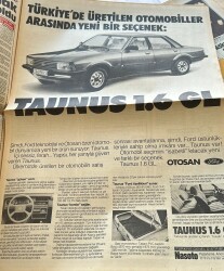 Güneş Gazetesi 6 Kasım 1985 - Ford Taunus Afişi - Galatasaray Elendi GZ127600 - 2