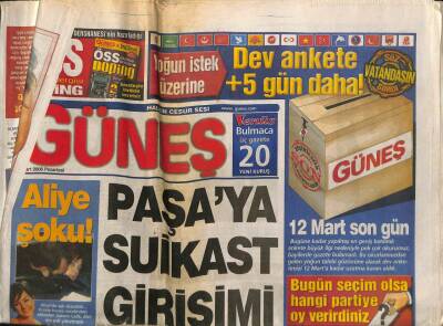 Güneş Gazetesi 6 Mart 2006 - Org. Büyükanıt , PKKnın İntihar Saldırısından Şans Eseri Kurtulmuş GZ96071 - 1