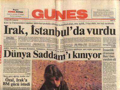 Güneş Gazetesi 6 Nisan 1991 - Ahmet Özalın Ortağından THYye Kurtuluş Formülü GZ115580 - 1