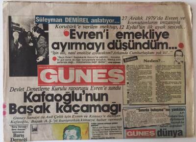 Güneş Gazetesi 6 Ocak 1986 - Devlet Denetleme Kurulu Raporunu Evrene Bildirdi GZ31475 - 1