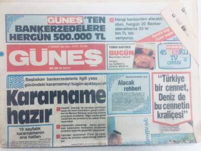 Güneş Gazetesi - 6 Temmuz 1982 - İsrail Batı Beyrutun Elektriğini Suyunu Kesti GZ40549 - 1
