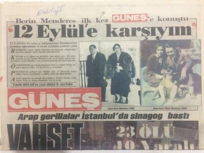 Güneş Gazetesi 7 Eylül 1986 - Berrin Menderes İlk Kez Güneşe Konuştu GZ50866 - 1