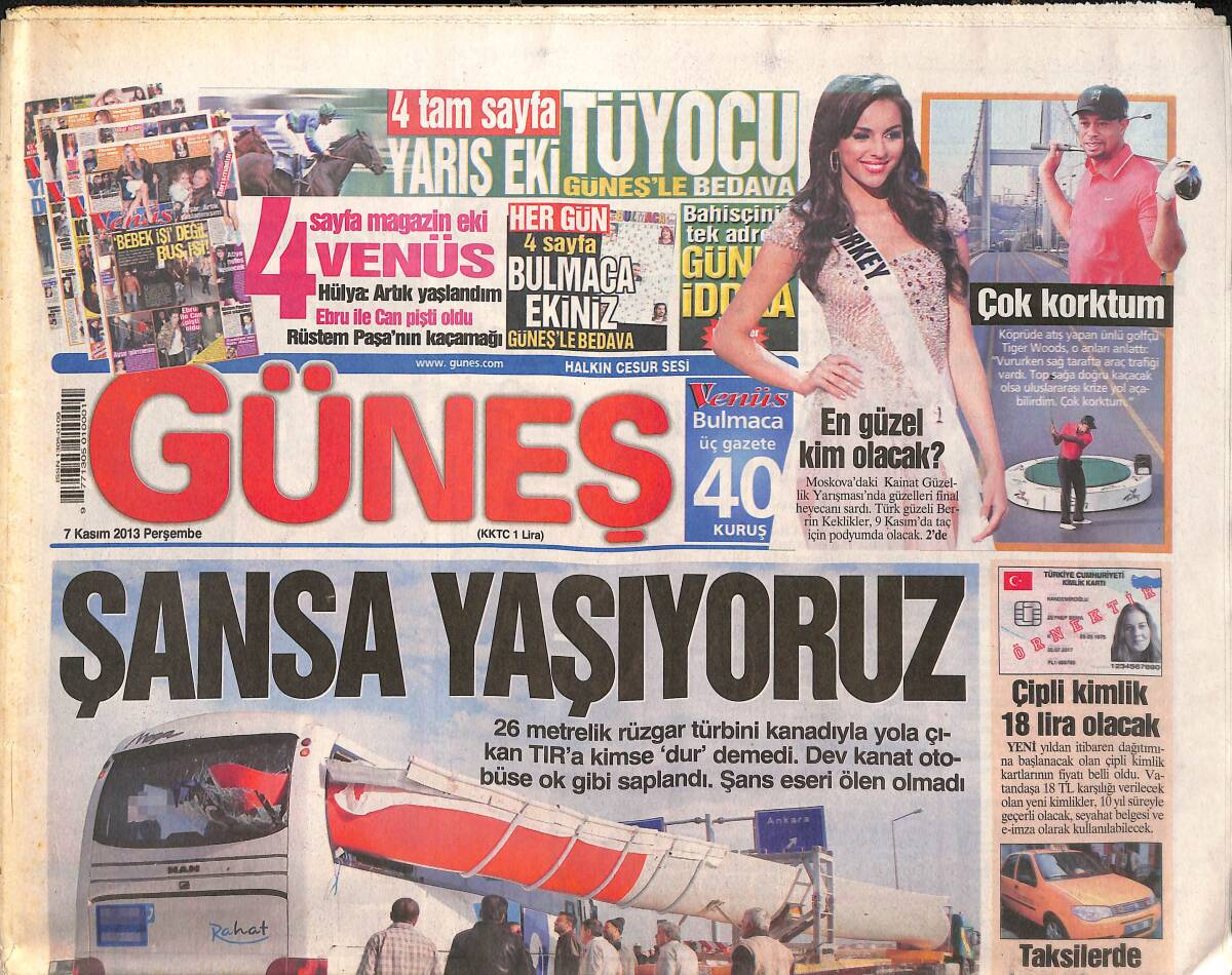 Güneş Gazetesi 7 Kasım 2013 - Asuman Dabak 'Ben Oyuncu Değilmişim' - Ziynet Sali'den Romantik Veda! GZ136989 - 1