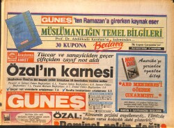 Güneş Gazetesi 7 Nisan 1986 - Galatasaray Futbola Darıldı Hakeme Sarıldı - Nükhet Duru, Erol Evgin Gazino Afişi GZ158213 - Gökçekoleksiyon