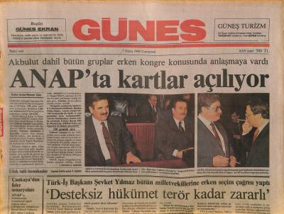 Güneş Gazetesi 7 Nisan 1990 - Kutlu Ve Sargın Ölüm Orucunda - Yerli Marlboro Geliyor GZ126377 - 1