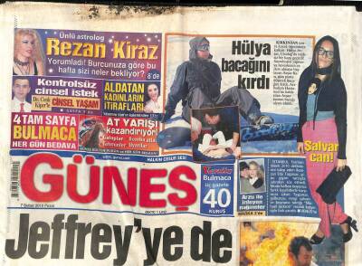 Güneş Gazetesi 7 Şubat 2010 - Hülya Avşar Bacağını Kırdı GZ104511 - 1