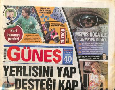 Güneş Gazetesi 7 Temmuz 2014 - İşte Yeni VW Passat - Somada Bile Bile Facia GZ100075 - 2