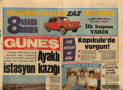 Güneş Gazetesi 8 Ağustos 1984 - Aktürk Bu Faizlerle Yatırım Yapılamaz GZ88960 - 1