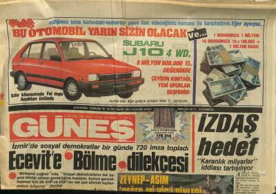 Güneş Gazetesi 8 Ağustos 1986 - Şahinkayayı , İbrahim Tatlısesin Terzisi Giydiriyor GZ115787 - 1
