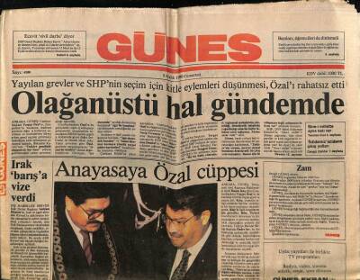 Güneş Gazetesi 8 Aralık 1990 - Doğu Ve Güneydoğuda Eğitim Felç GZ62096 - 1