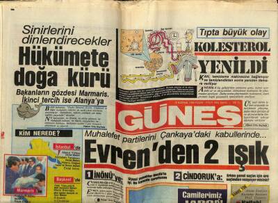 Güneş Gazetesi 8 Haziran 1986 - Tıpta Büyük Olay , Kolesterol Yenildi GZ62036 - 2