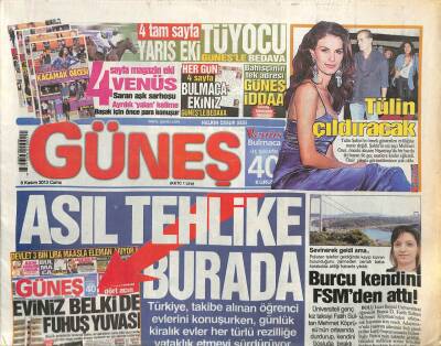 Güneş Gazetesi 8 Kasım 2013 - Android Kullanıcıları Tehlikede - Tülin Şahin Çıldıracak GZ100648 - 1