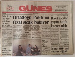Güneş Gazetesi 9 Eylül 1990 - Ortadoğu Paktına Özal Sıcak Bakıyor GZ13750 - 2