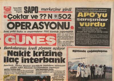 Güneş Gazetesi 9 Mart 1986 - Vakkonun Atağı - Egemen Bostancı Toprağa Verildi GZ127528 - 1