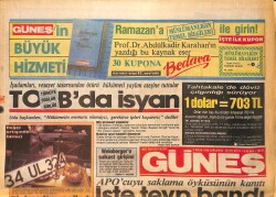 Güneş Gazetesi 9 Nisan 1986 - Nükhet Duru, Erol Evgin, Gönül Yazar, Müjde Ar, Hülya Süer Gazino Afişi GZ158214 - Gökçekoleksiyon