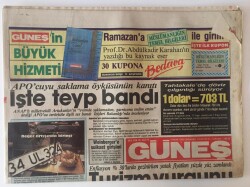 Güneş Gazetesi 9 Nisan 1986 - Turizm Vurgunu , Plaka Altını Solladı , Karadenizde Savaş Provası GZ13753 - 1