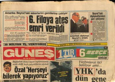 Güneş Gazetesi 9 Şubat 1984 - Pariste Bir Arap Diplomat Öldürüldü GZ88964 - 1
