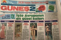 Güneş Gazetesi Eki 11 Haziran 1982-İşte Avrupanın En Güzel Kızları GZ45536 - 1