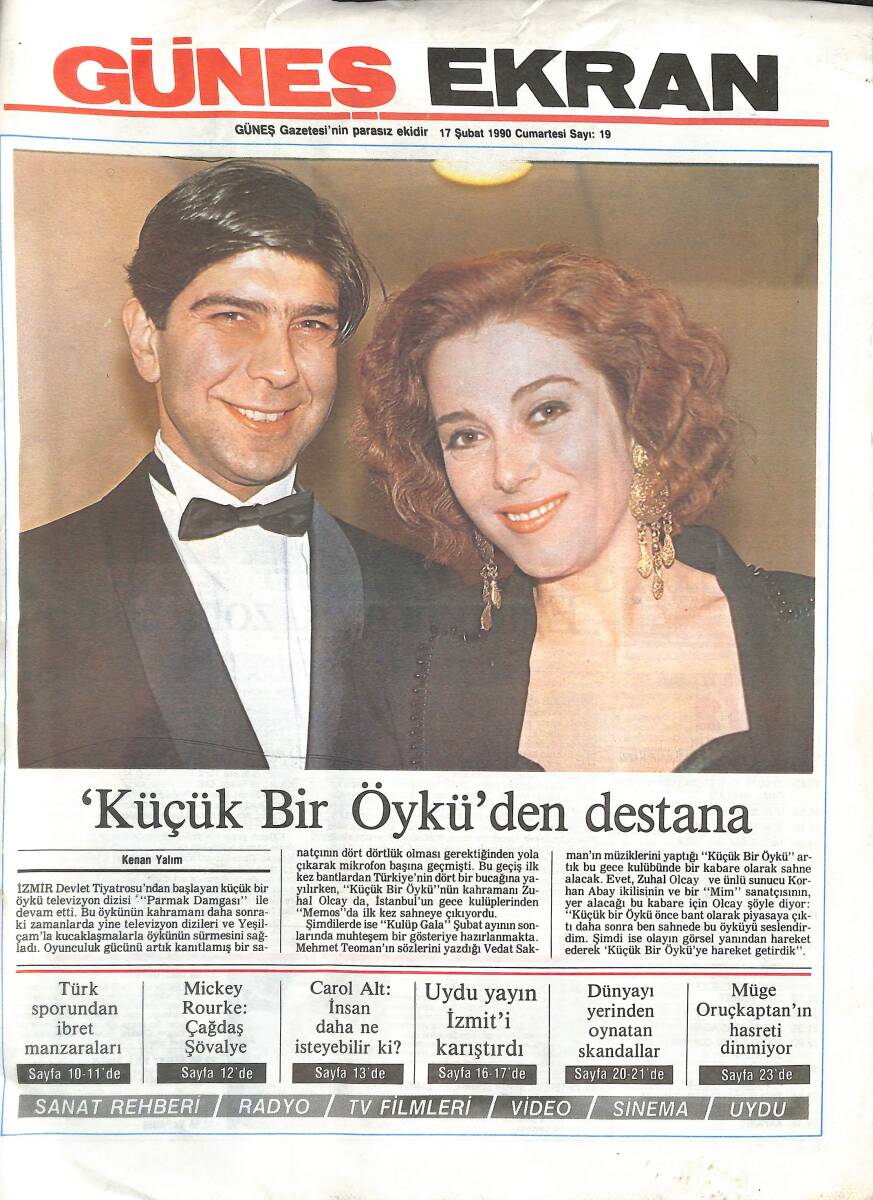 Güneş Gazetesi Ekran Eki 17 Şubat 1990 - Türk Sporundan İbret Manzaraları - Dünya'yı Yerinden Oynatan Skandallar GZ137512 - 1