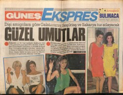 Güneş Gazetesi Ekspres Eki 2 Ekim 1988 - Kaynaklı Hülya Avşar GZ63156 - 2