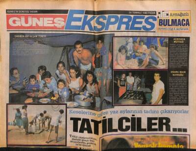 Güneş Gazetesi Ekspres Eki 24 Temmuz 1988 - Ünlülerin Bayram Programları GZ63164 - 1