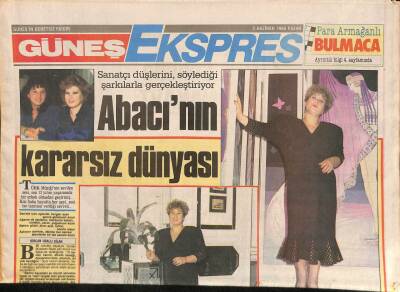 Güneş Gazetesi Ekspres Eki 5 Haziran 1988 - Muazzez Abacının Kararsız Dünyası GZ115388 - 1
