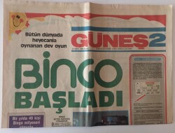 Güneş Gazetesi Güneş 2 Eki 24 Şubat 1985 - Bütün Dünyada Oynan Dev Oyun Bingo , Müjde Arda Eski Bir Bingocu GZ13253 - 2