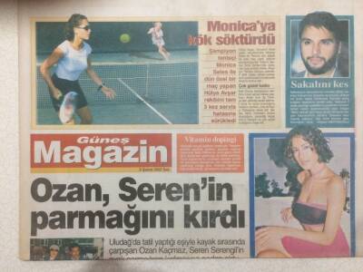 Güneş Gazetesi Magazin Eki 5 Şubat 2002 - Hülya Avşar Monicaya Kök Söktürdü GZ50775 - 1