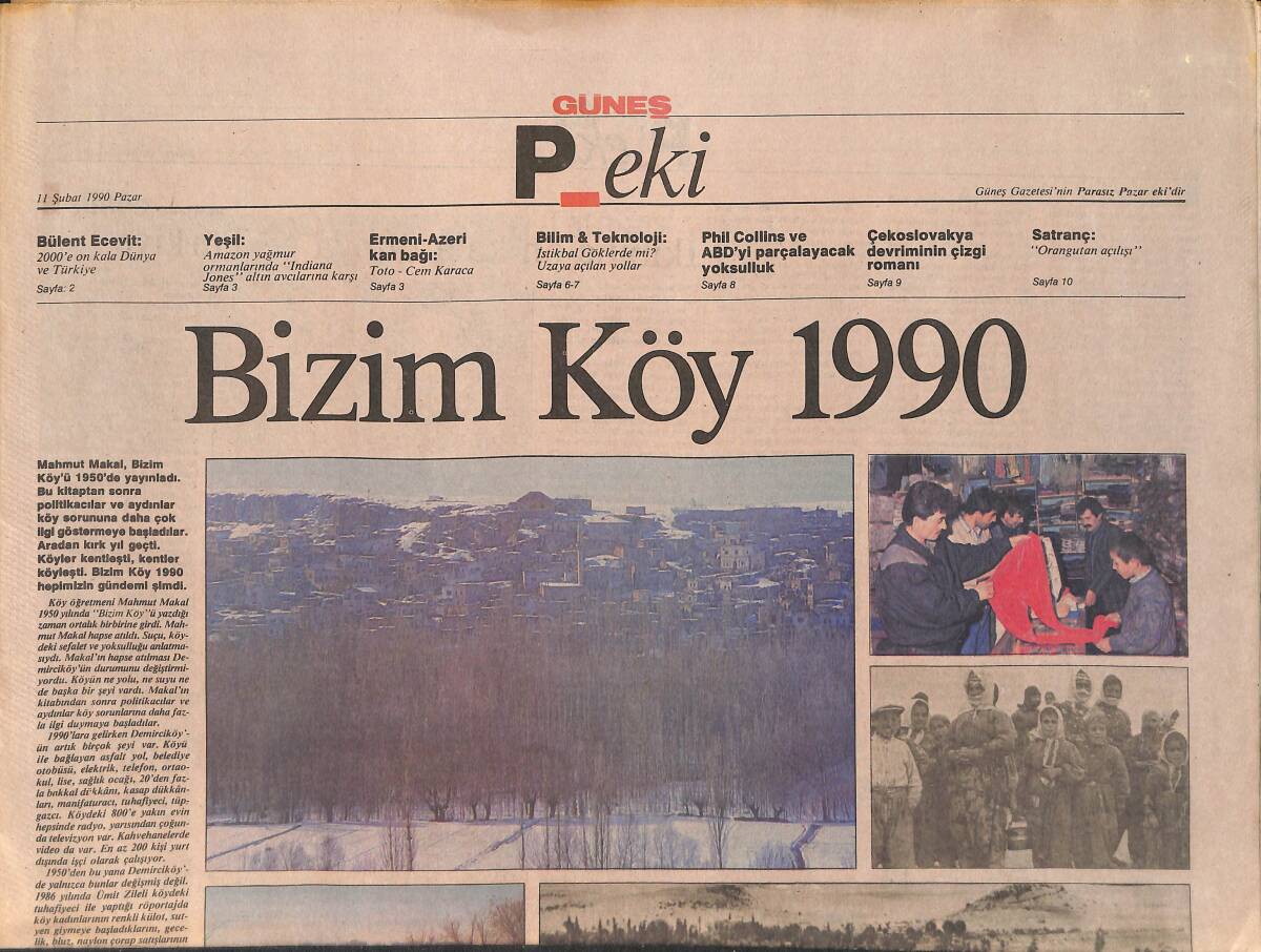 Güneş Gazetesi P Eki 11 Şubat 1990 - Ermeni-Azeri Kan Bağı: Toto-Cem Karaca - Prenses Fahrünnisa Zeid: Hayatım Bir Serenattı GZ3173 - 1