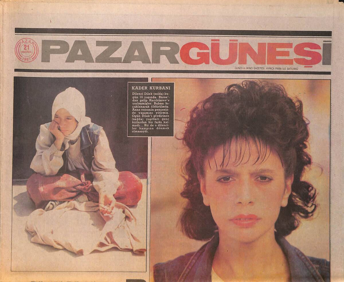 Güneş Gazetesi Pazar Eki 21 Haziran 1987 GZ158146 - 1