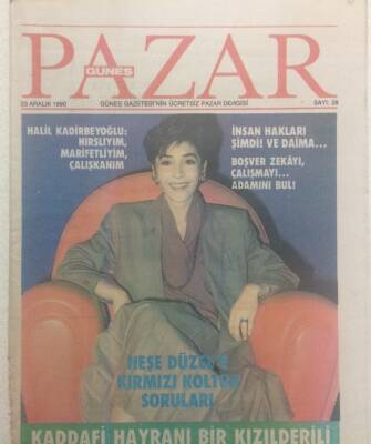 Güneş Gazetesi Pazar Eki 23 Aralık 1990 - Neşe Düzele Kırmızı Koltuk Soruları,Kaddafi Hayranı Bir Kızılderili GZ32804 - 1