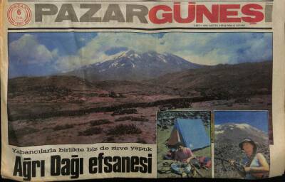 Güneş Gazetesi Pazar Eki 6 Eylül 1987 - Ağrı Dağı Efsanesi GZ78613 - 1