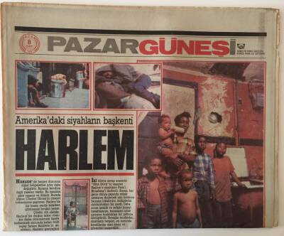Güneş Gazetesi Pazar Eki 8 Şubat 1987 - Amerikadaki Siyahların Başkenti Harlem GZ22048 - 1