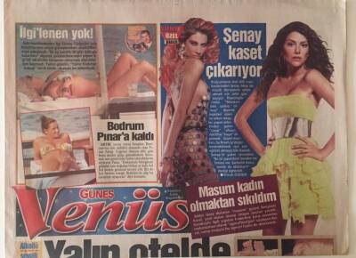 Güneş Gazetesi Venüs Eki 30 Ağustos 2008 - Şarkı Yalın Otelde Mahsur Kaldı GZ22777 - 1