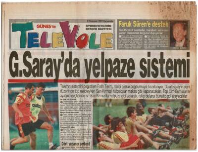 Güneşte Televole Spor Gazetesi Eki 9 Temmuz 1997 - Galatasarayda Yelpaze Sistemi GZ48045 - 1