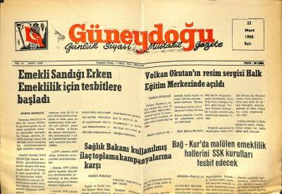 Güneydoğu 22 Mart 1983 - Emeklilik Sandığı Erken Emeklilik İçin Tesbitlere Başladı GZ122413 - 1