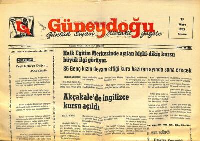 Güneydoğu 25 Mart 1983 - Akçakalede İngilizce Kursu Açıldı GZ122416 - 1