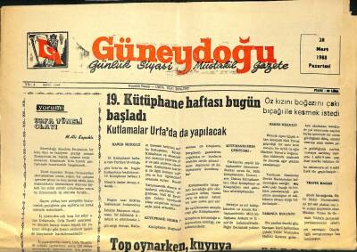 Güneydoğu 28 Mart 1983 - 19. Kütüphane Haftası Bugün Başladı GZ122417 - 1