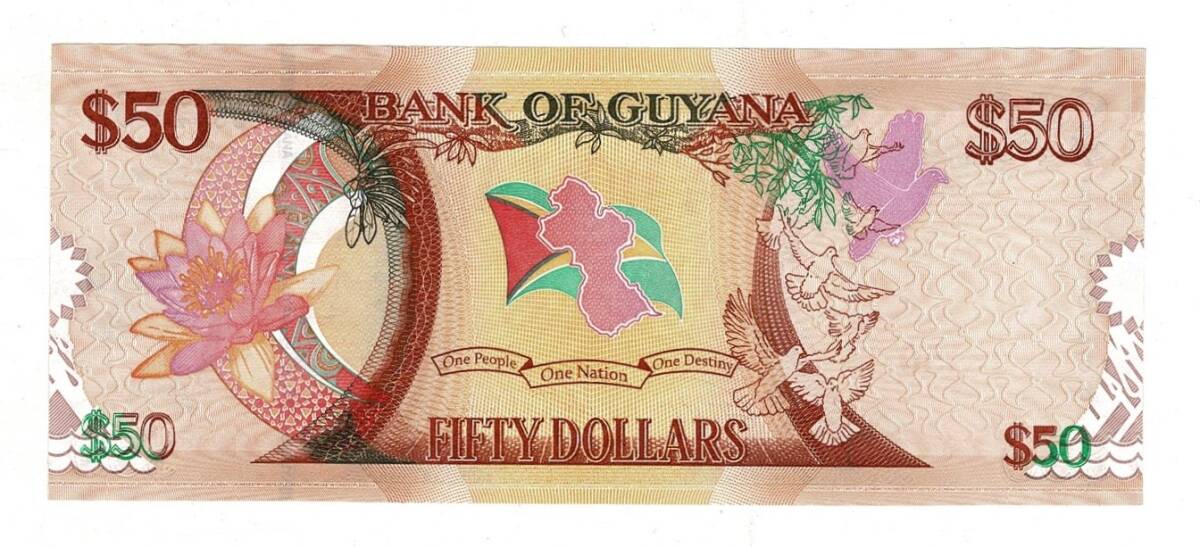 Guyana 50 Dolar 1966-2016 (Bağımsızlığın 100.Yılı) ÇİL YKP8162 - 2