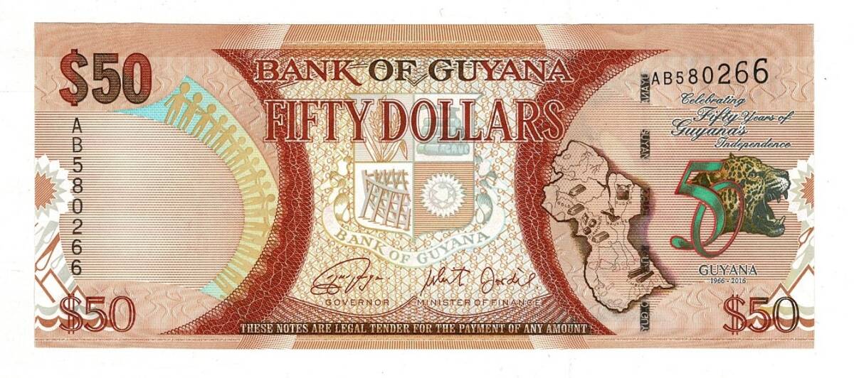 Guyana 50 Dolar 1966-2016 (Bağımsızlığın 100.Yılı) ÇİL YKP8162 - 3