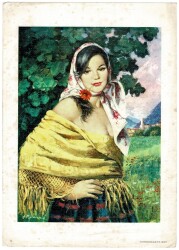 Güzel Kadın Büyük Boy Kartpostal KRT9127 - Gökçekoleksiyon